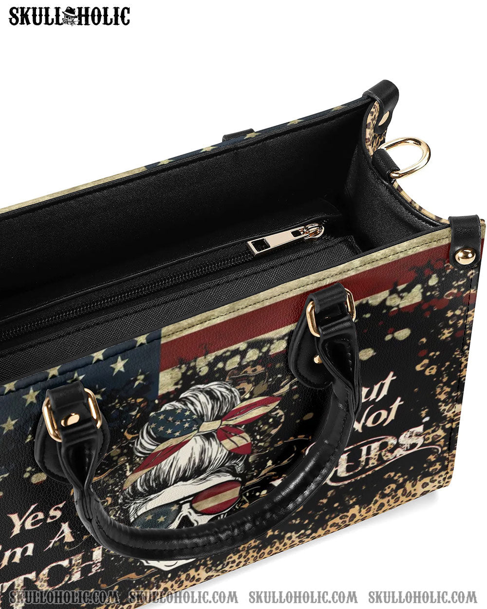 YES I'M A B BUT NOT YOURS LEATHER HANDBAG - YHHG2407244
