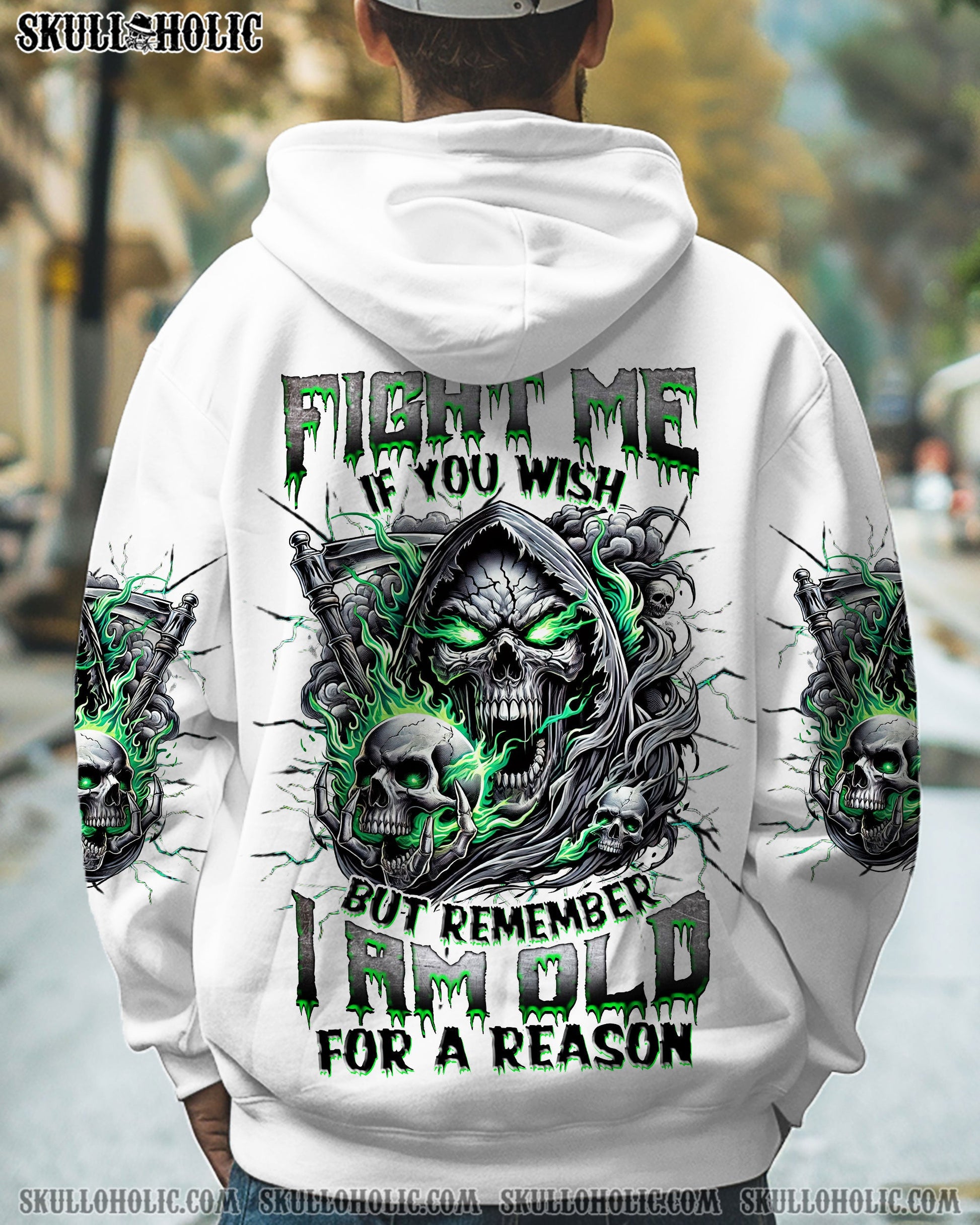 FIGHT ME IF YOU WISH REAPER SKULL ALL OVER PRINT -  TLNZ0802251