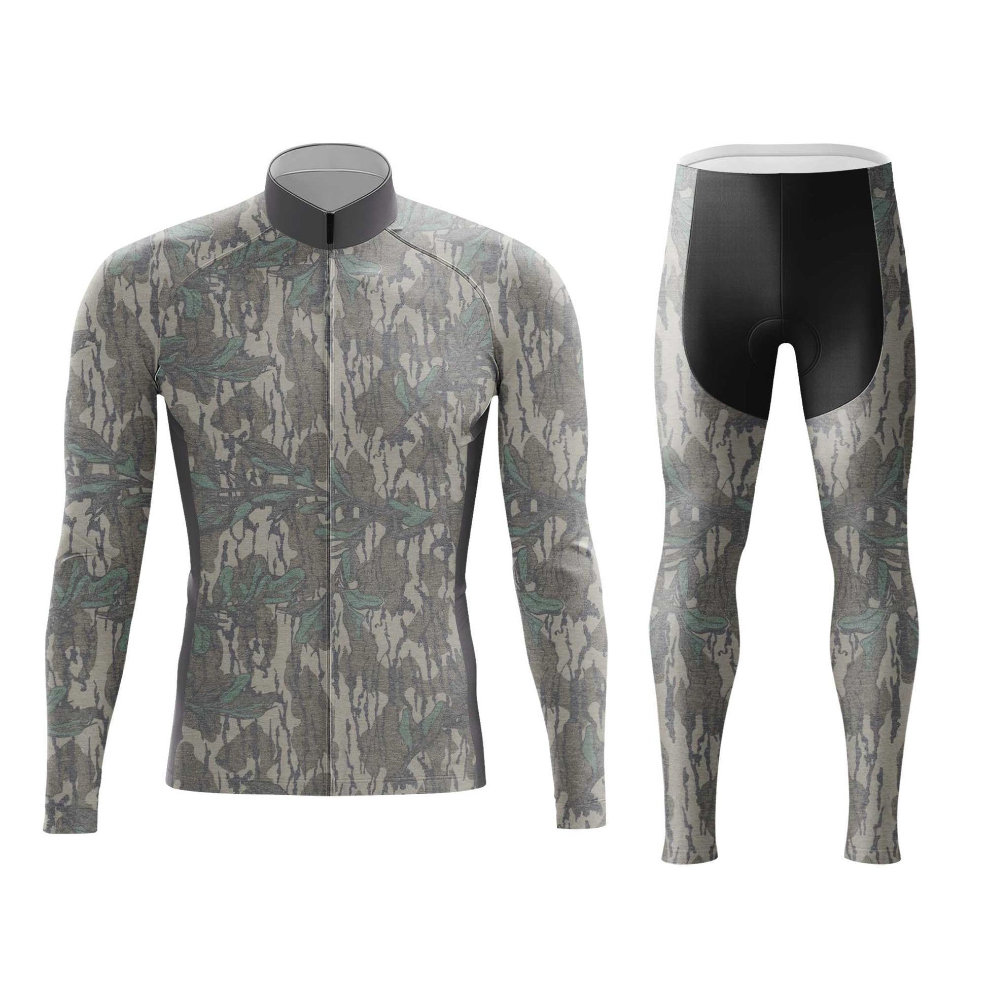 Camo Leaf Men's Cycling Jersey Set, Road Bike Cycling Kit for Men, Biking Outfit, Bicycle Suit, Team Racing Uniform