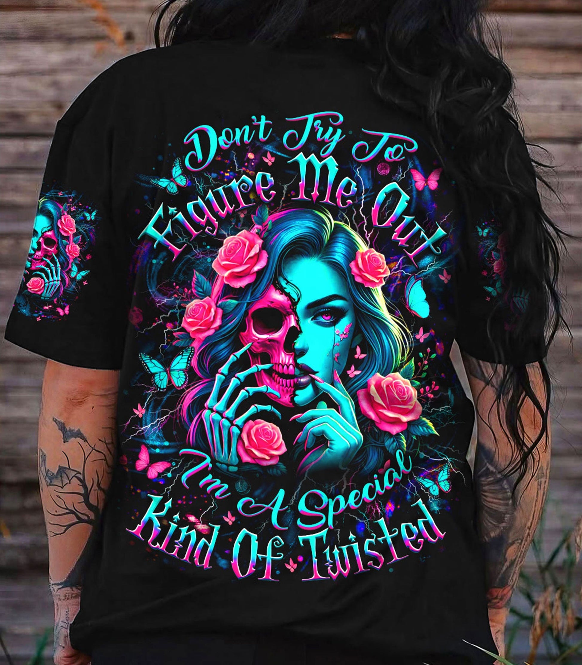 DON'T TRY TO FIGURE ME OUT SKULL ALL OVER PRINT - YHDU2103251