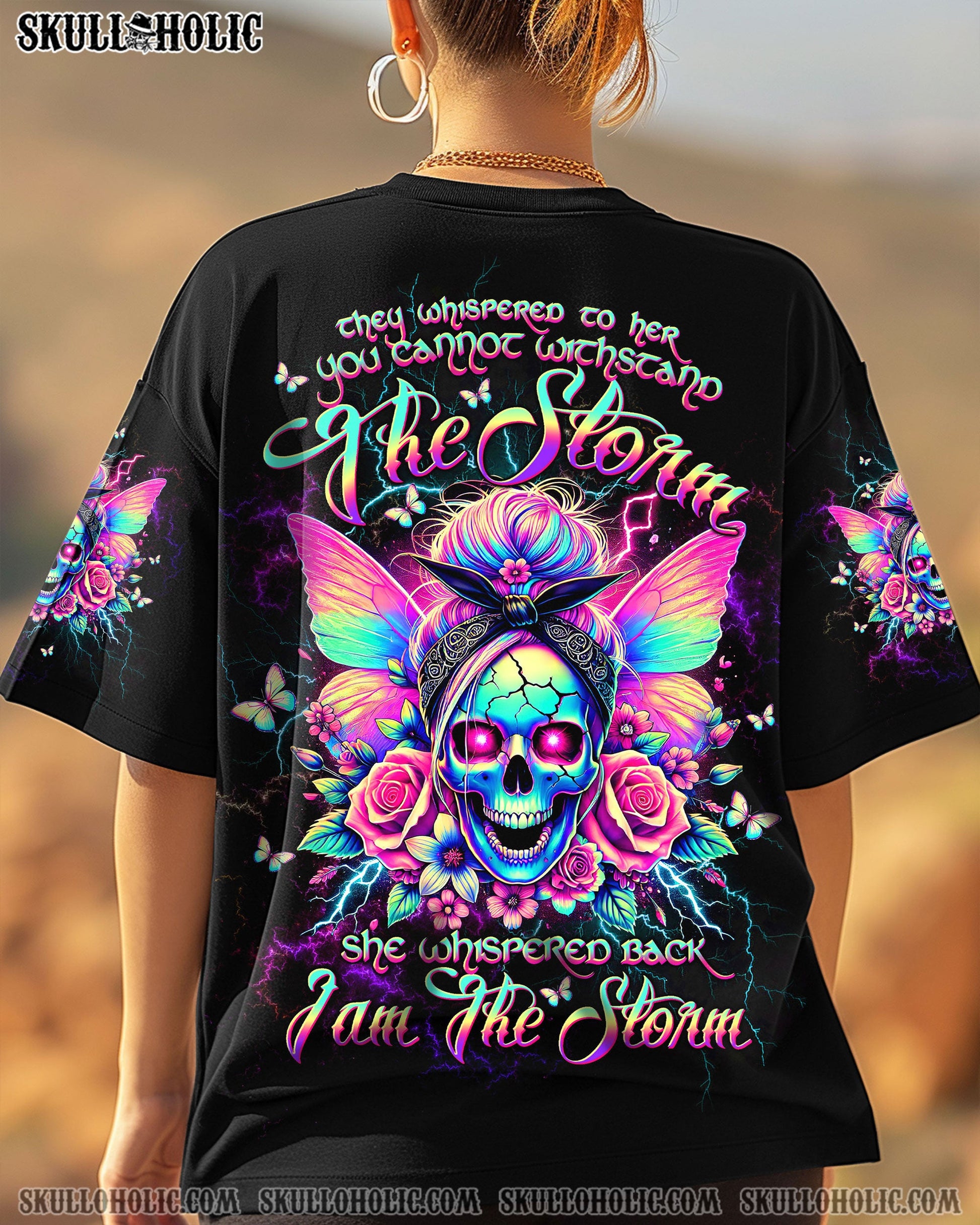 I AM THE STORM MESSY BUN SKULL ALL OVER PRINT - TLTW2803254