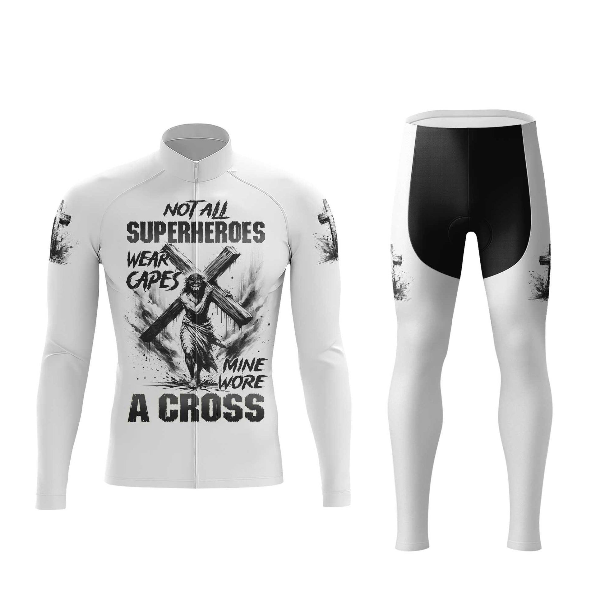 Jesus Cross Men's Cycling Jersey Set, Road Bike Cycling Kit for Men, Biking Outfit, Bicycle Suit, Team Racing Uniform