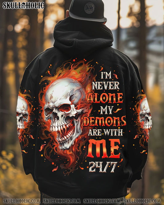 I'M NEVER ALONE SKULL FIRE BLACK ALL OVER PRINT - TLNO0402254