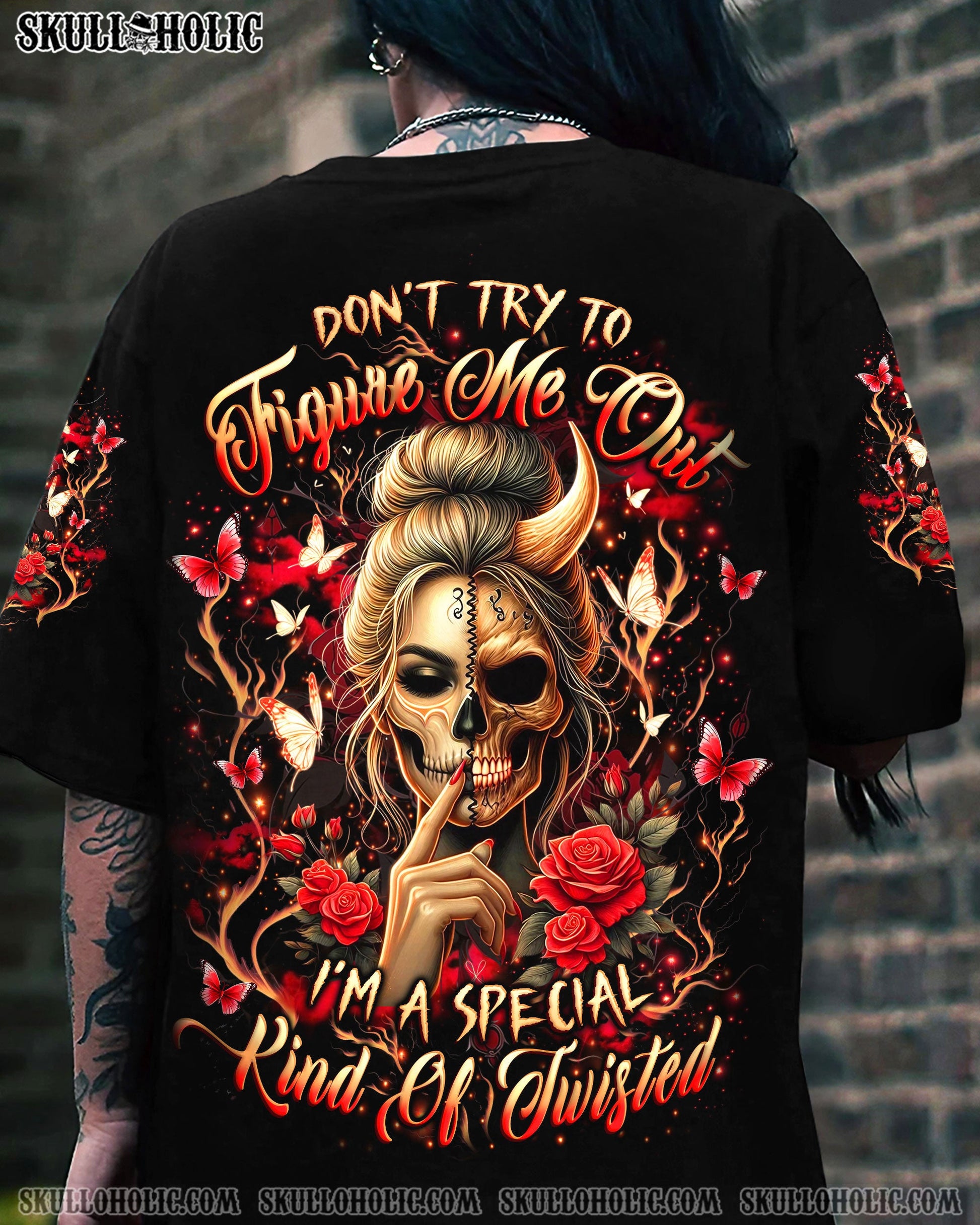 DON'T TRY TO FIGURE ME OUT SKULL ALL OVER PRINT - YHLT2503251