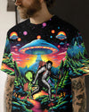 Bigfoot Alien Going Hiking All Over Print Shirt