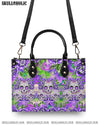 COLORFUL SUGAR SKULLS LEATHER HANDBAG - YHLT0108242