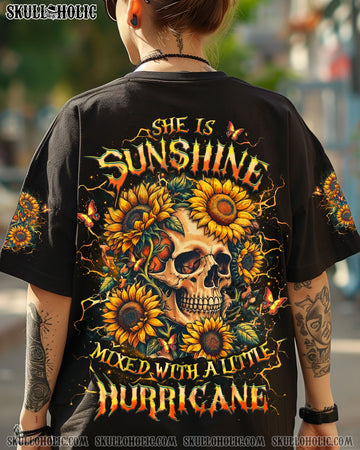 SHE IS SUNSHINE SKULL SUNFLOWER ALL OVER PRINT - YHLT0304251