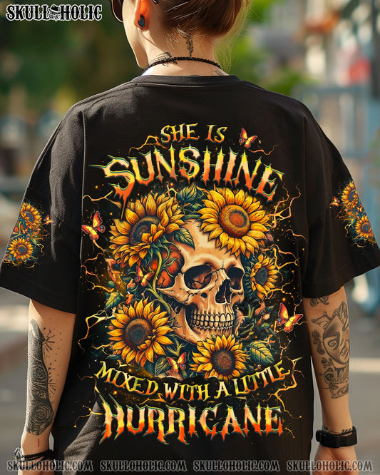 SHE IS SUNSHINE SKULL SUNFLOWER ALL OVER PRINT - YHLT0304251