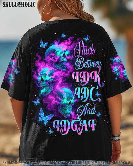 STUCK BETWEEN IDK IDC AND IDGAF SKULL ALL OVER PRINT - TLTW0304252