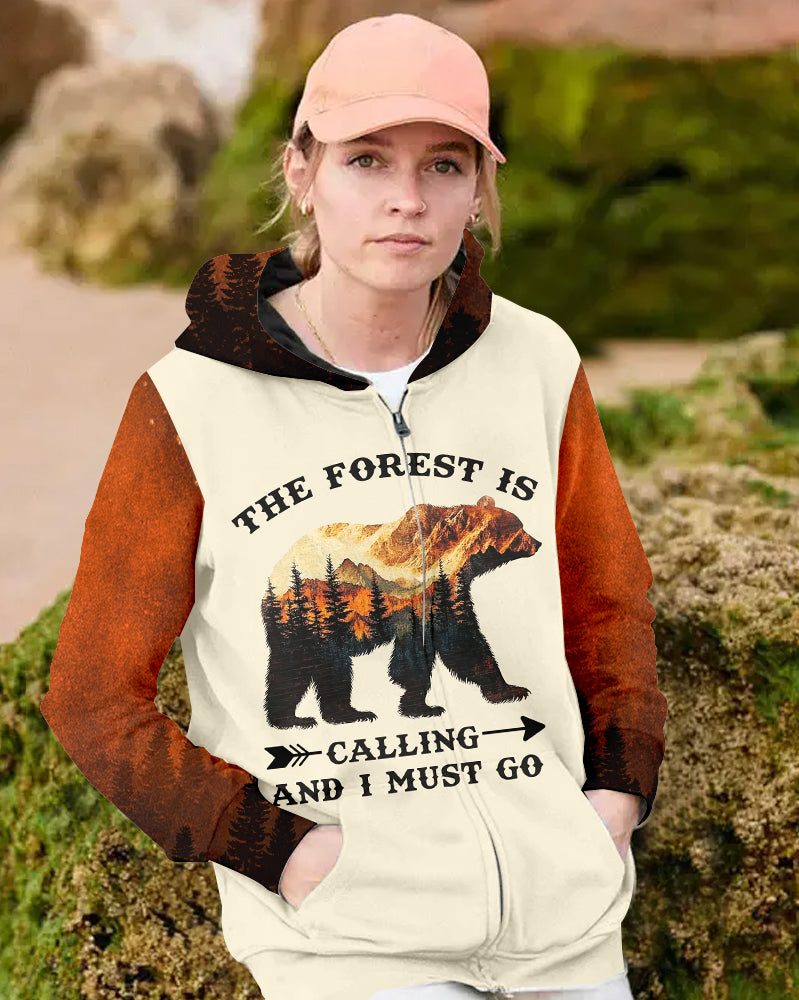 The Forest Is Calling And I Must Go Bear All Over Print Shirt