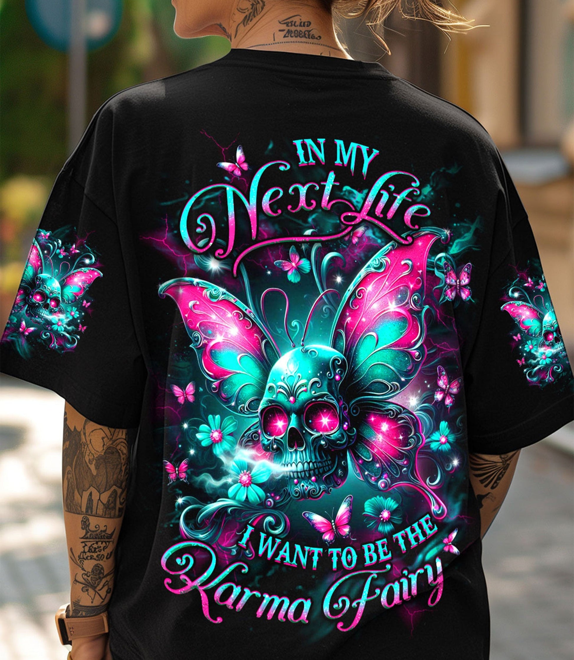 KARMA FAIRY SKULL WINGS ALL OVER PRINT - YHDU2103252