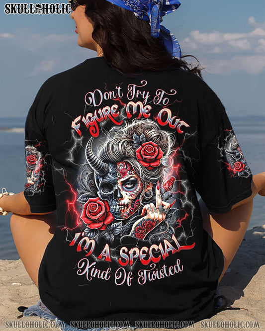 DON'T TRY TO FIGURE ME OUT SKULL ALL OVER PRINT   - TLTW2203251