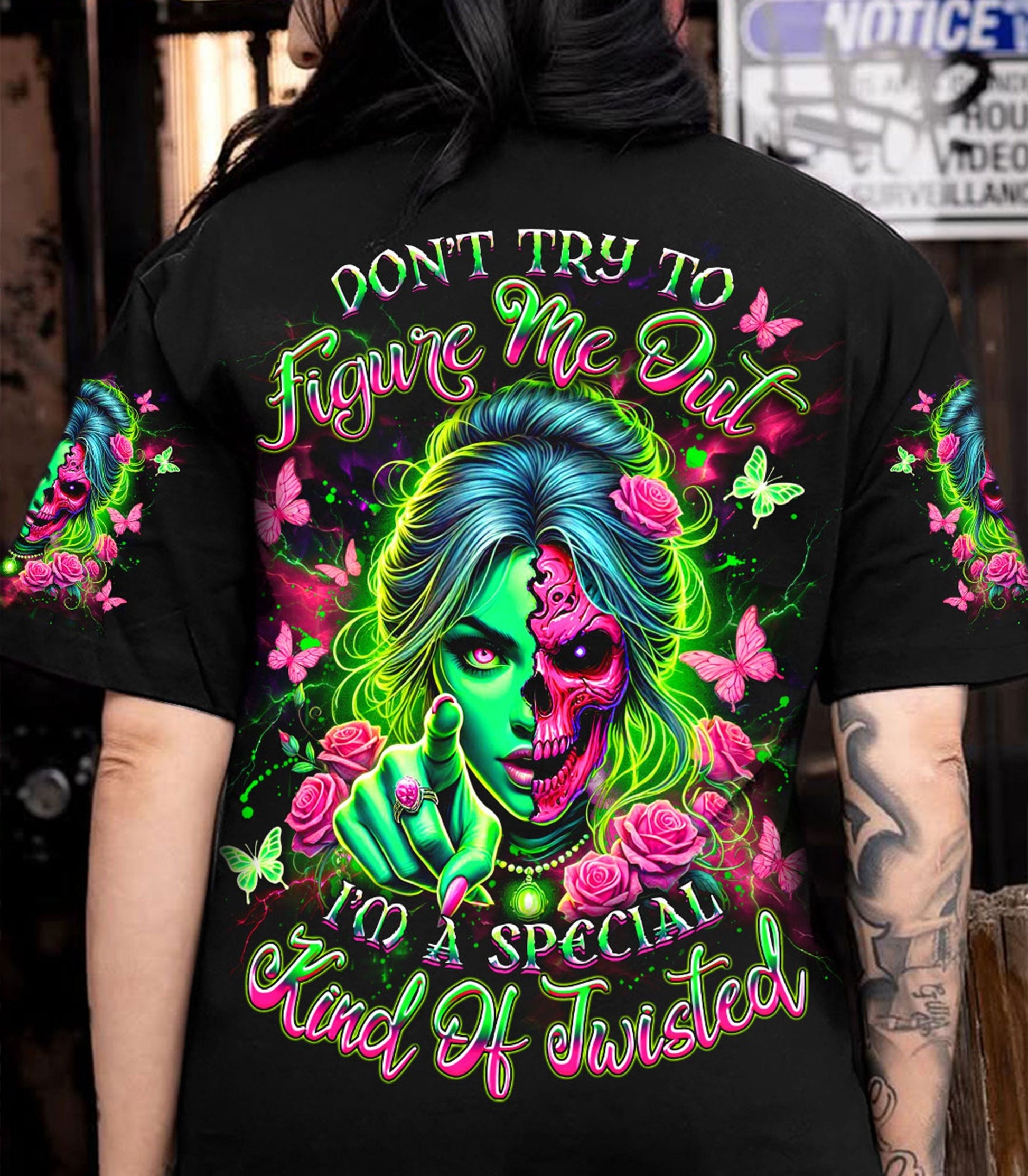 DON'T TRY TO FIGURE ME OUT SKULL ALL OVER PRINT - YHDU1903253