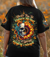 DON'T TRY TO FIGURE ME OUT SKULL SUNFLOWER BLACK ALL OVER PRINT - TLTW2003254