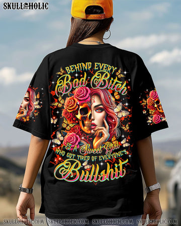BEHIND EVERY BAD B MESSY BUN SKULL ALL OVER PRINT - TLTR2503254