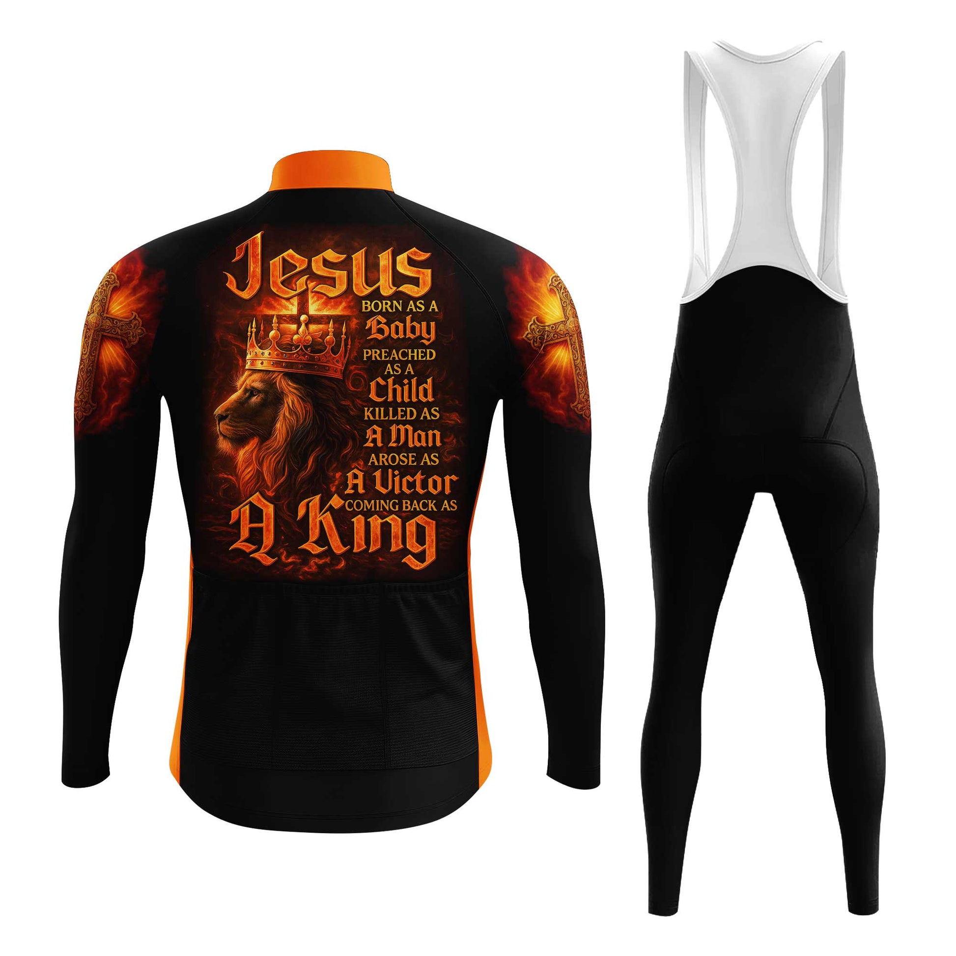 Jesus Lion King Men's Cycling Jersey Set, Road Bike Cycling Kit for Men, Biking Outfit, Bicycle Suit, Team Racing Uniform