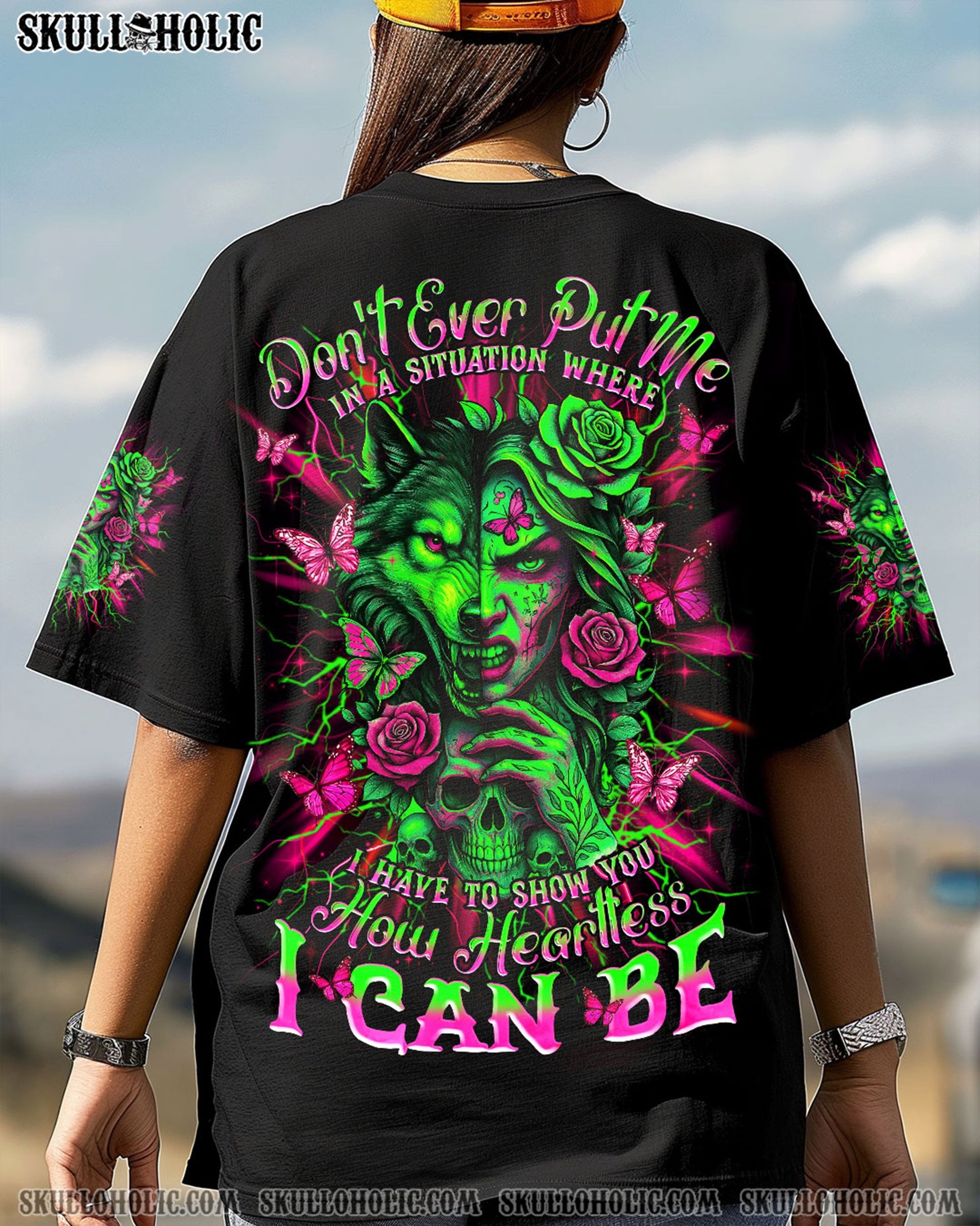 HOW HEARTLESS I CAN BE SKULL WOLF ALL OVER PRINT -  TLNZ1204252