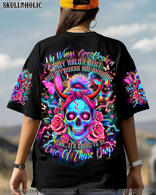 IT'S GOING TO BE ONE OF THOSE DAYS MESSY BUN SKULL ALL OVER PRINT   - TLTR1004251