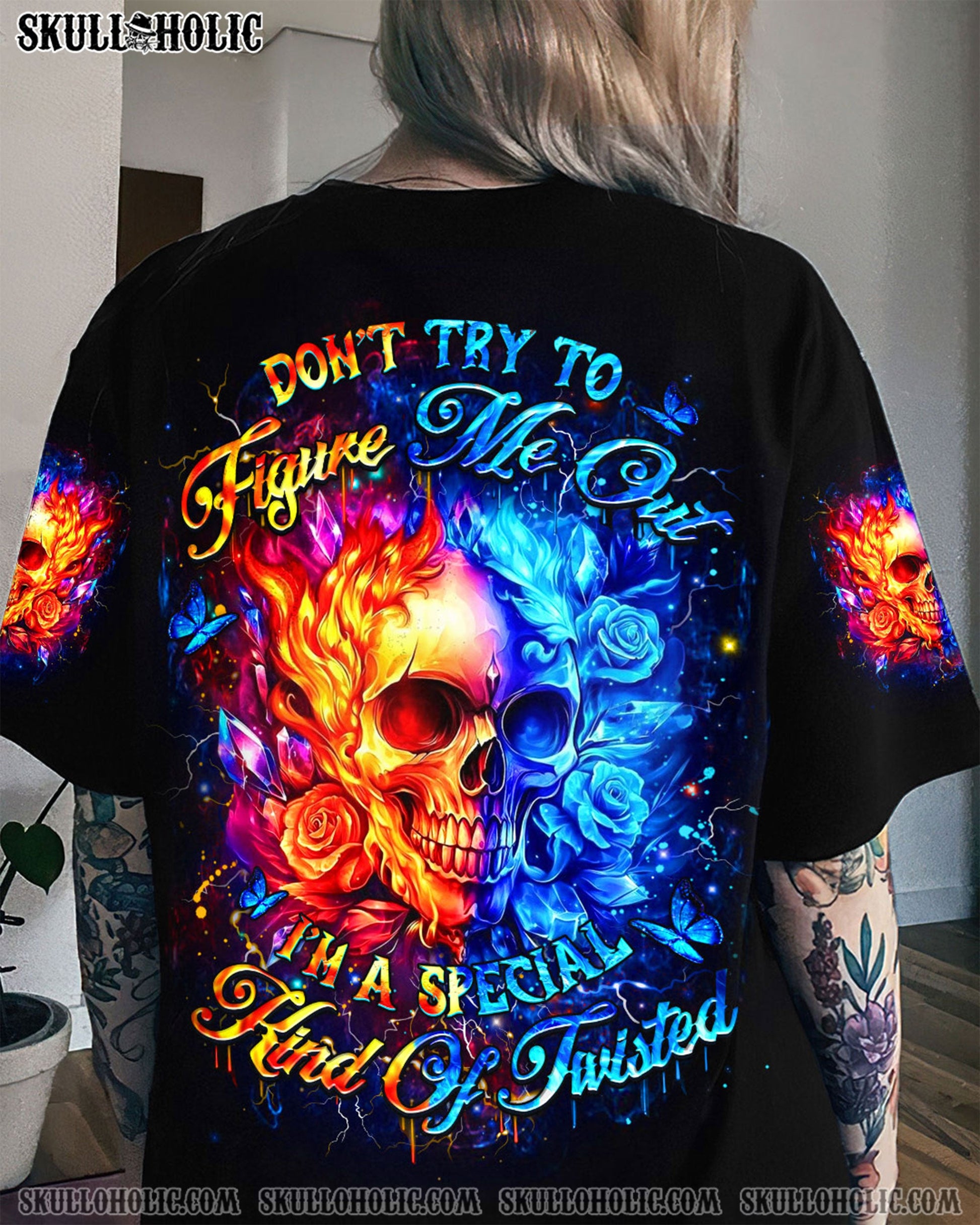 DON'T TRY TO FIGURE ME OUT SKULL ALL OVER PRINT - YHDU1604251