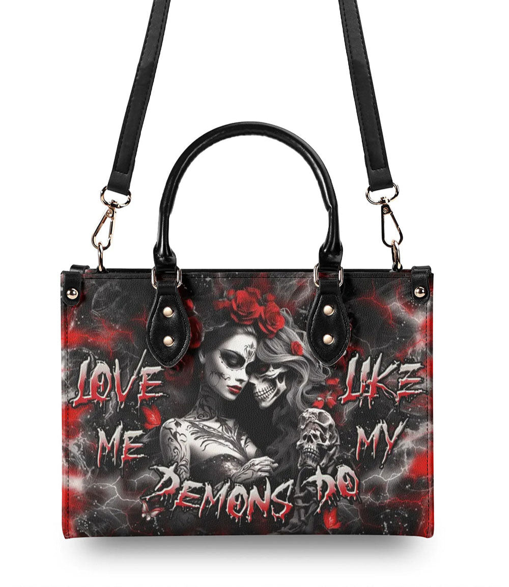 LOVE ME LIKE MY DEMONS DO LEATHER HANDBAG - YHDU0409244