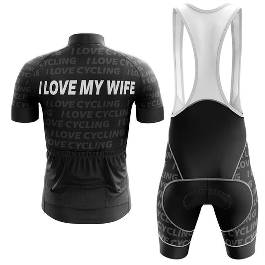 I Love My Wife Men's Cycling Jersey Set, Road Bike Cycling Kit for Men, Biking Outfit, Bicycle Suit, Team Racing Uniform