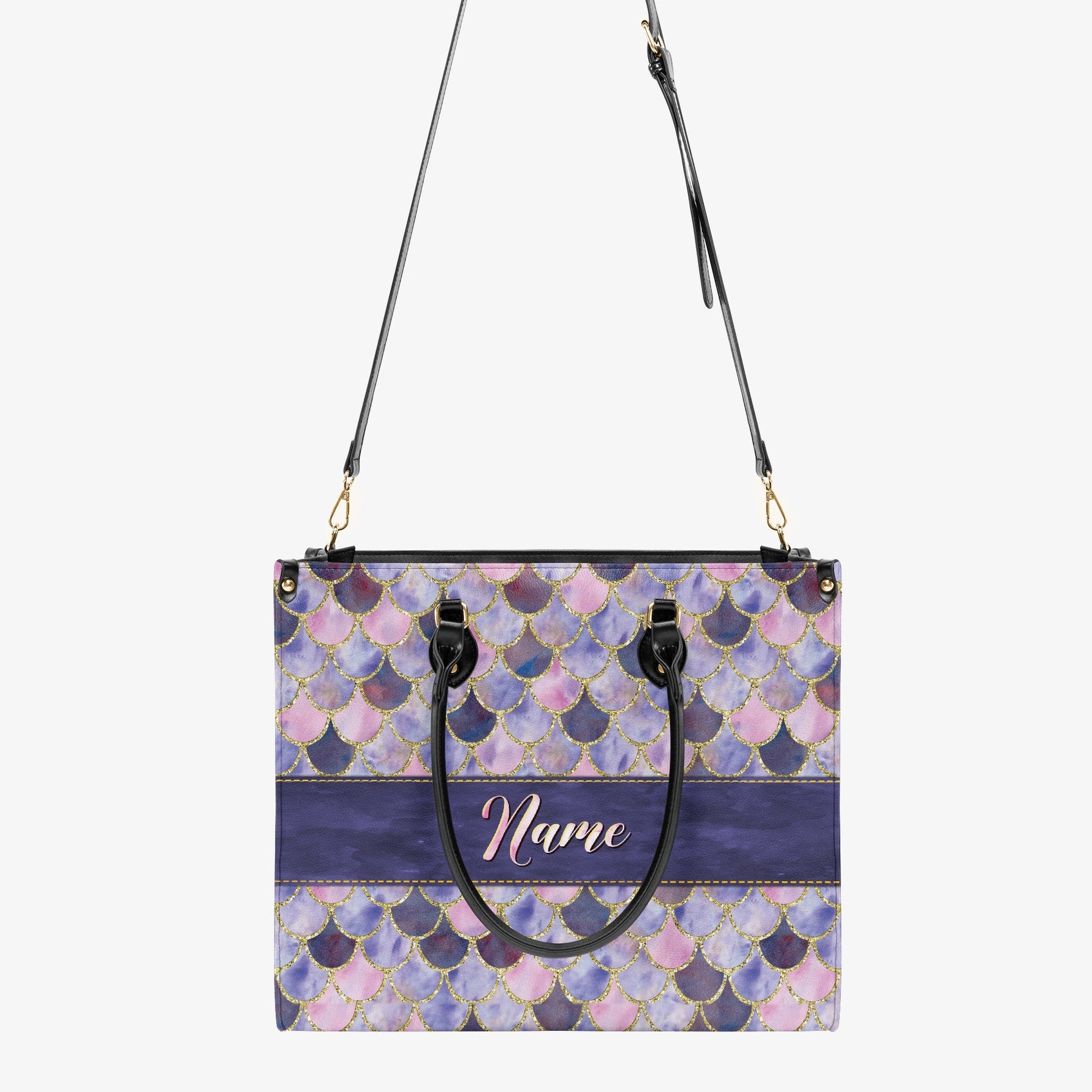 Bigcrowns SPARKLES MERMAID PATTERN LEATHER HANDBAG W2903241