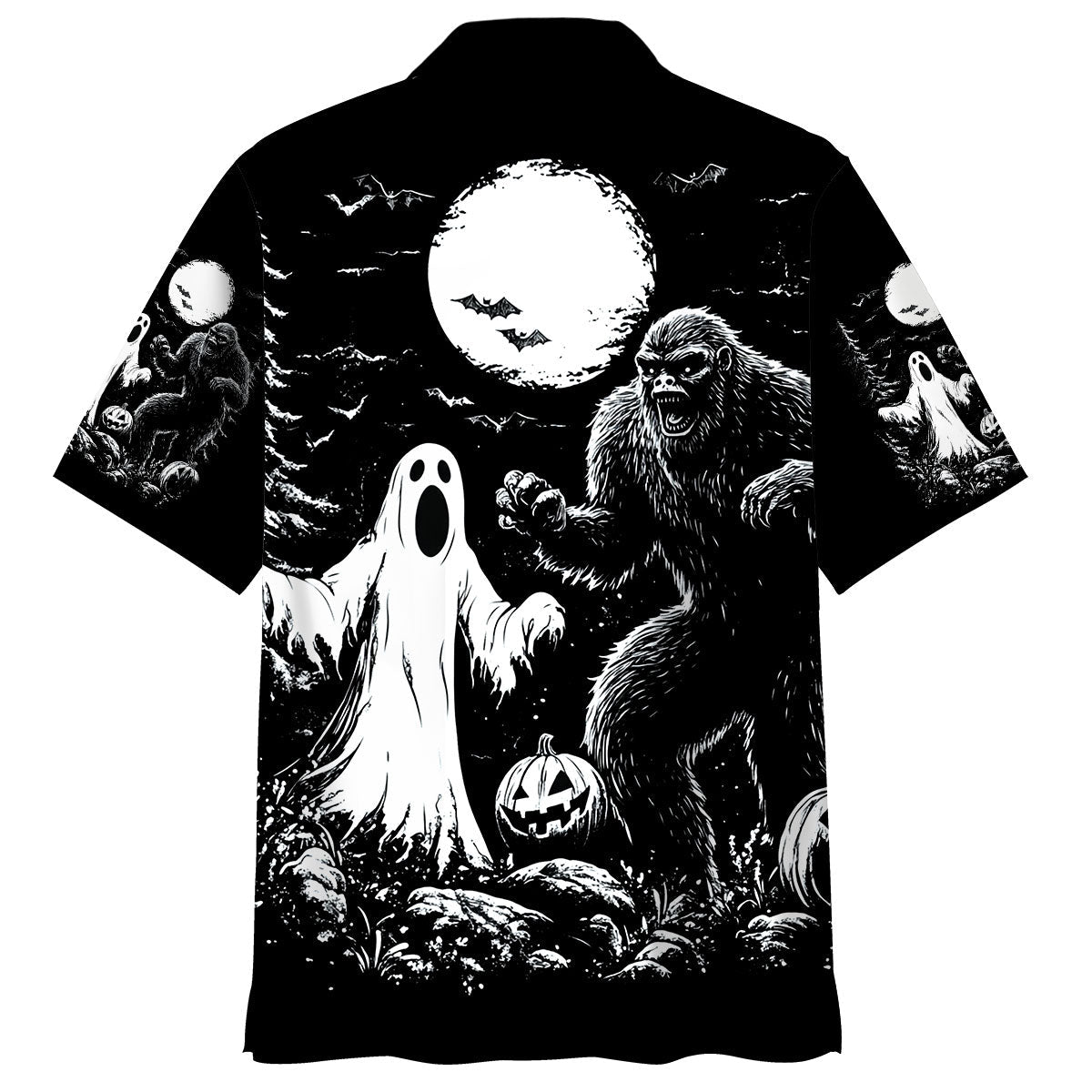 Bigfoot Spooky Night Hawaiian Shirt