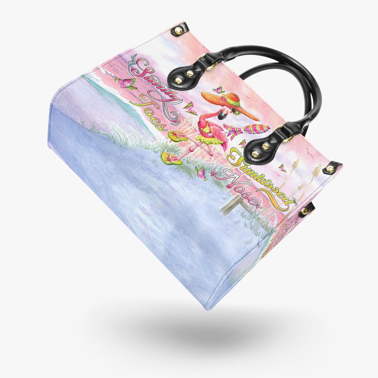 Bigcrowns SANDY TOES SUNKISSED NOSE FLAMINGO LEATHER HANDBAG YHDU2703245