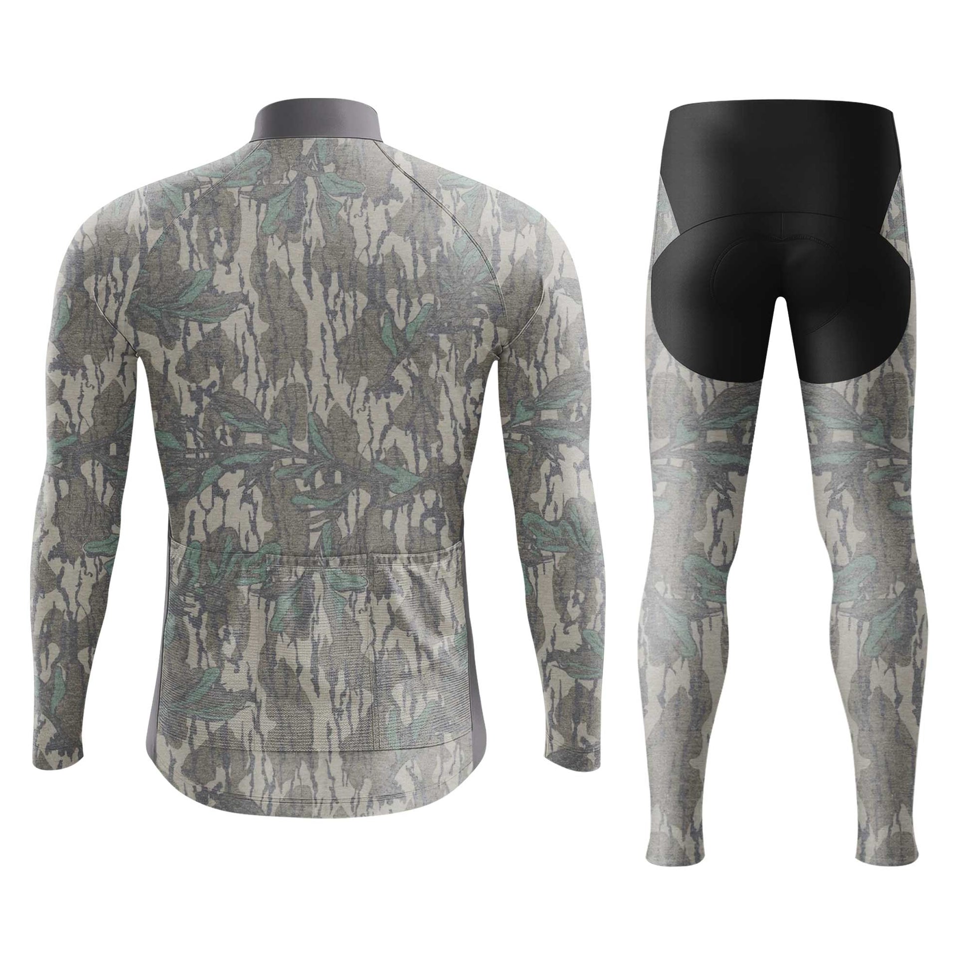 Camo Leaf Men's Cycling Jersey Set, Road Bike Cycling Kit for Men, Biking Outfit, Bicycle Suit, Team Racing Uniform