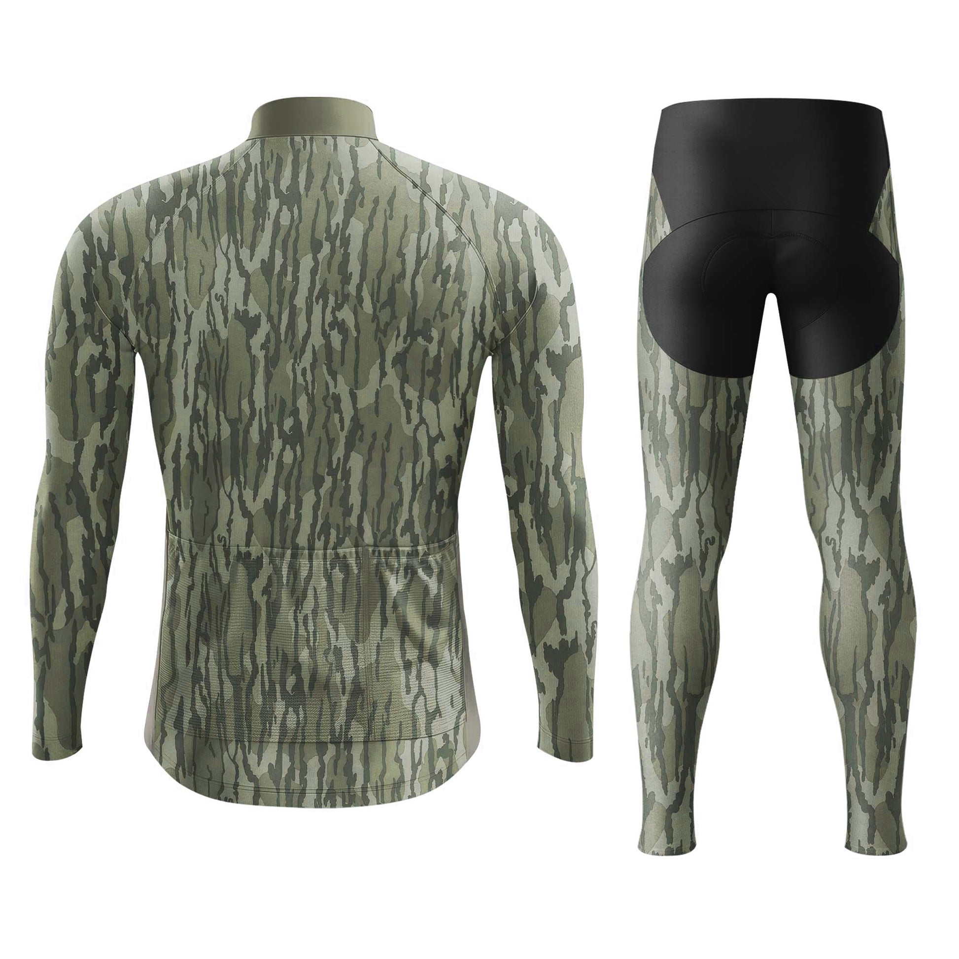 Green Camo Men's Cycling Jersey Set, Road Bike Cycling Kit for Men, Biking Outfit, Bicycle Suit, Team Racing Uniform