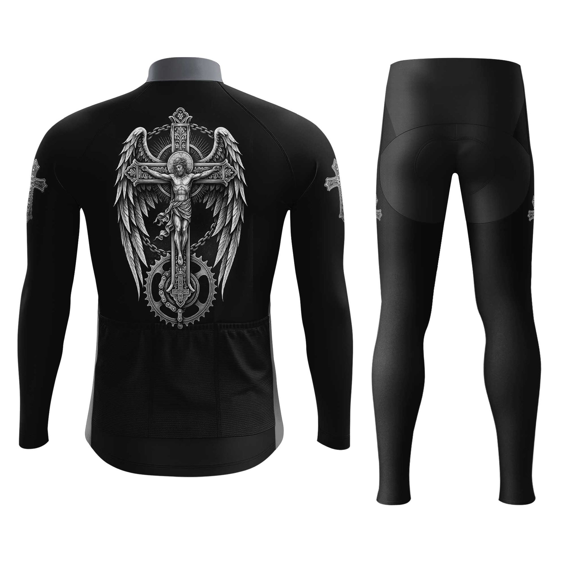 A Man Believe In Jesus Men's Cycling Jersey Set, Road Bike Cycling Kit for Men, Biking Outfit, Bicycle Suit, Team Racing Uniform