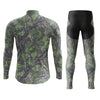 Camo Leaf Men's Cycling Jersey Set, Road Bike Cycling Kit for Men, Biking Outfit, Bicycle Suit, Team Racing Uniform