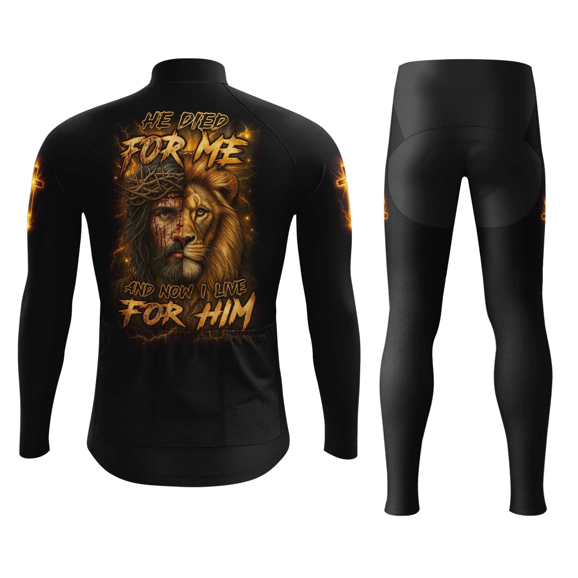 Jesus Lion Men's Cycling Jersey Set, Road Bike Cycling Kit for Men, Biking Outfit, Bicycle Suit, Team Racing Uniform
