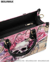 PINK ROSE SKULL LEATHER HANDBAG - YHHG1206244