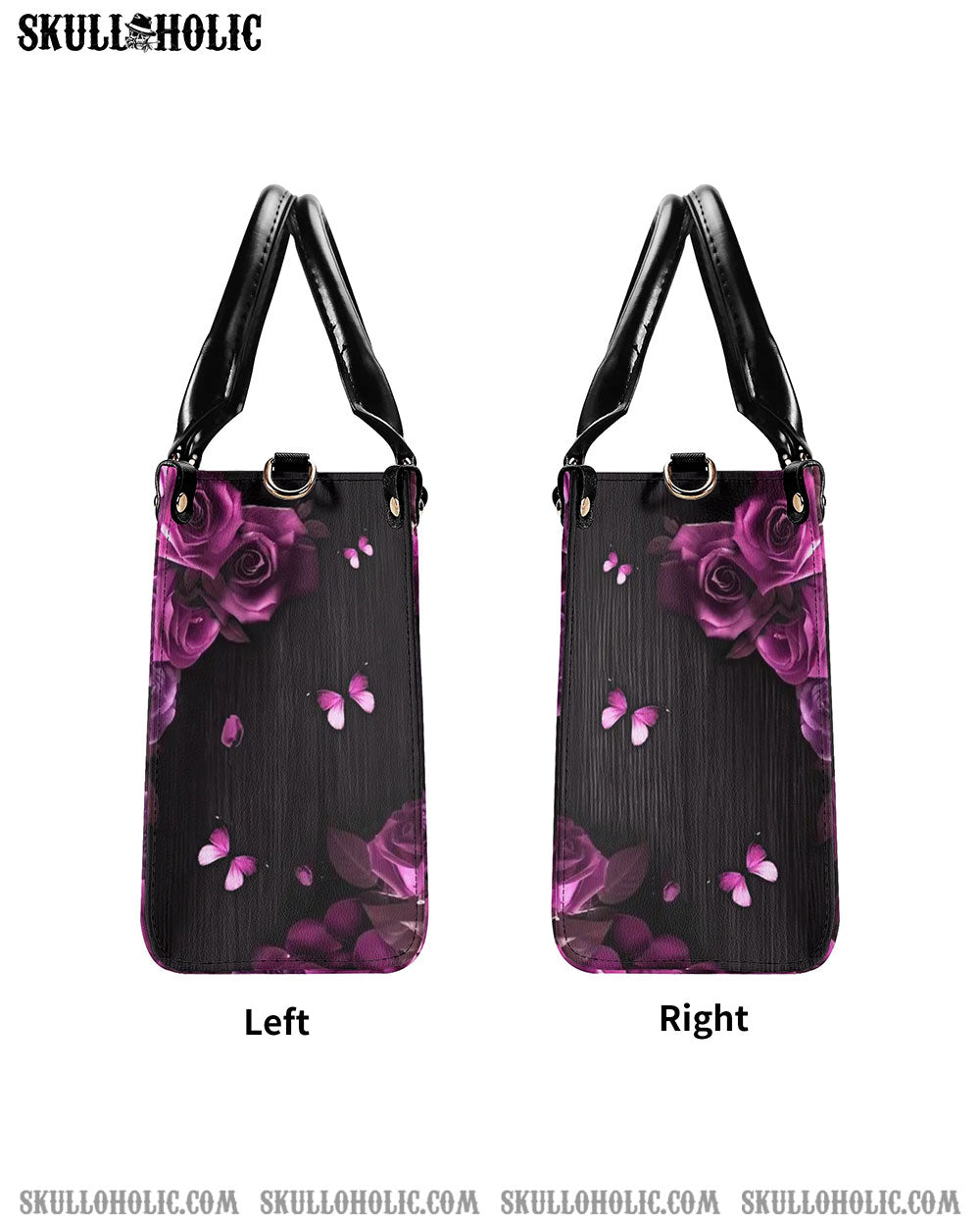 I DO WHAT I WANT SKULL ROSE LEATHER HANDBAG - YHLN3107244