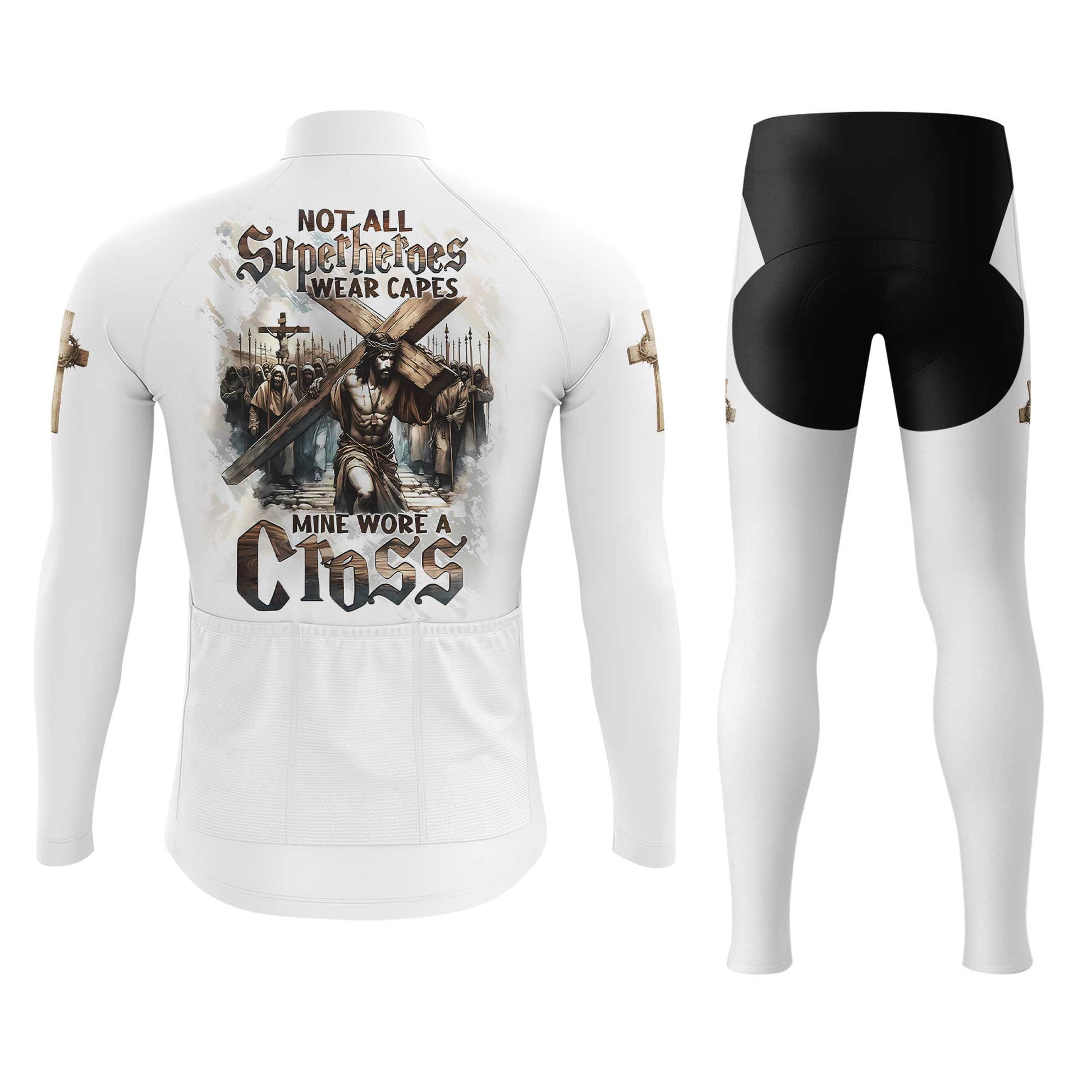 Jesus Cross Men's Cycling Jersey Set, Road Bike Cycling Kit for Men, Biking Outfit, Bicycle Suit, Team Racing Uniform