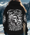 JUST A WOMAN WHO LOVES SKULL AND HAS TATTOOS ALL OVER PRINT - YHDU2802253