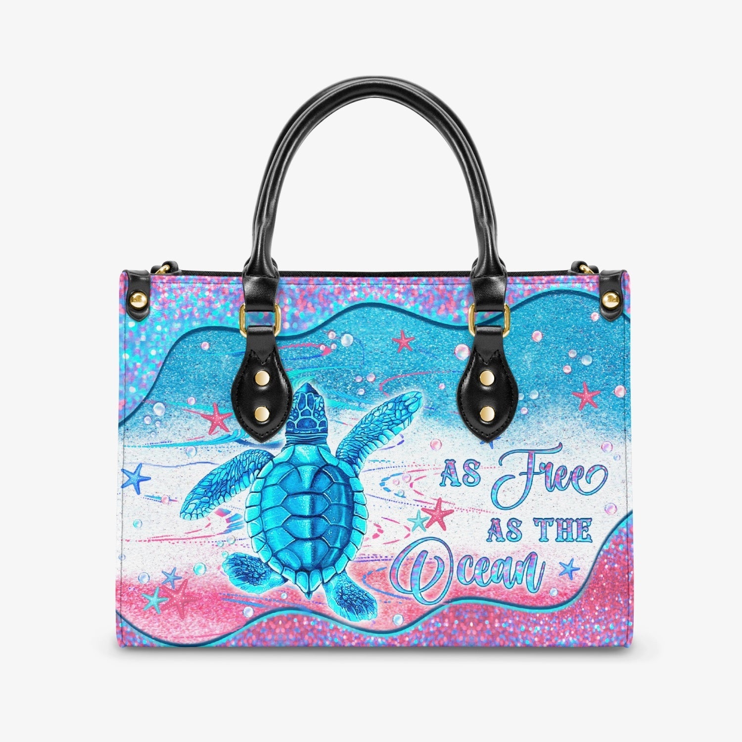 Bigcrowns AS FREE AS THE OCEAN TURTLE LEATHER HANDBAG N2803244