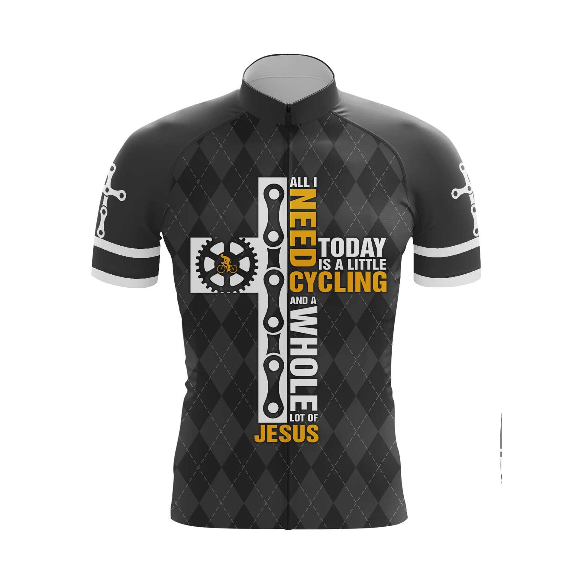 All I Need Is Cycling And Jesus Men's Cycling Jersey Set, Road Bike Cycling Kit for Men, Biking Outfit, Bicycle Suit, Team Racing Uniform