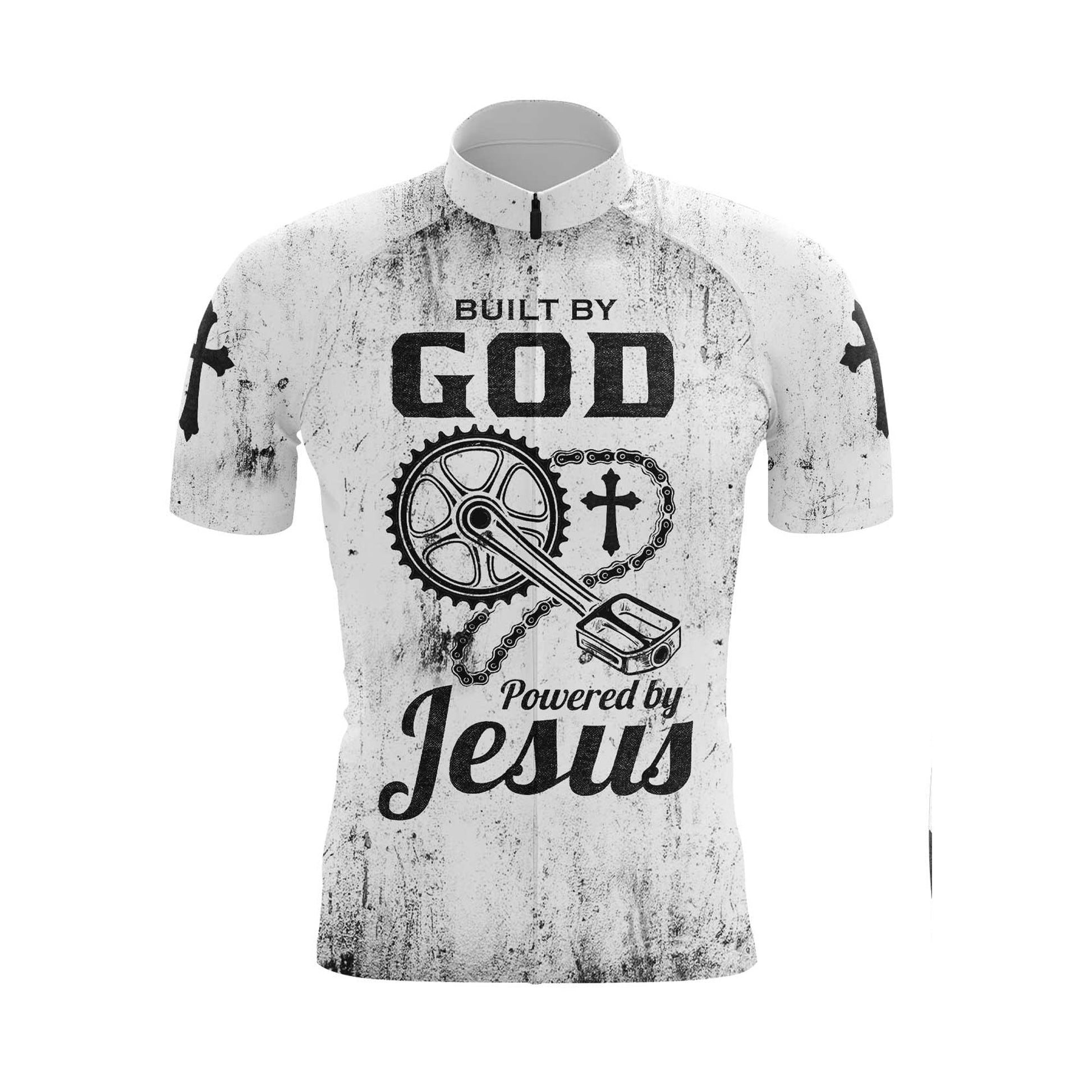 Built By God Powered By Jesus Men's Cycling Jersey Set, Road Bike Cycling Kit for Men, Biking Outfit, Bicycle Suit, Team Racing Uniform