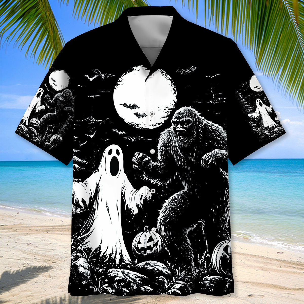 Bigfoot Spooky Night Hawaiian Shirt