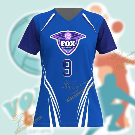 BigCrowns Fox Volleyball V-neck Shirt