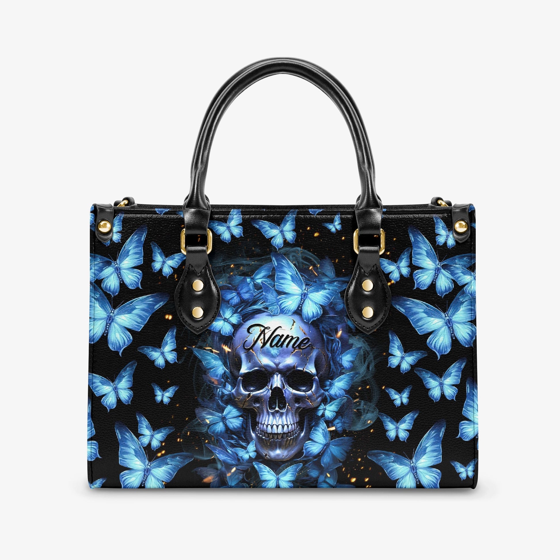 SKULL BUTTERFLY LEATHER HANDBAG - TLTR2703242