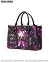 I DO WHAT I WANT SKULL ROSE LEATHER HANDBAG - YHLN3107244