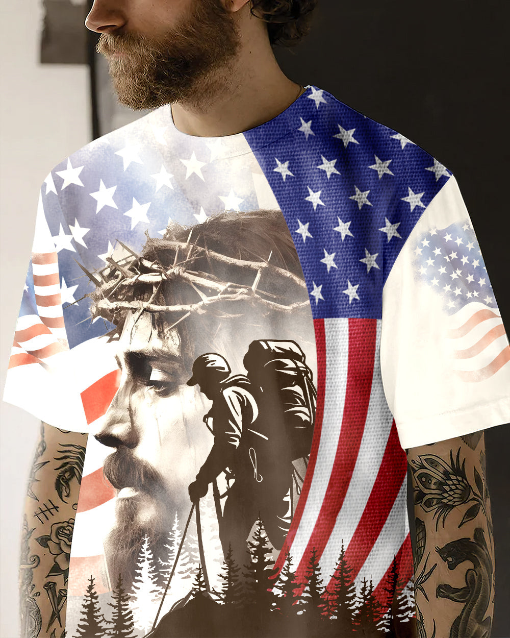 Hiker And His God All Over Print Shirt