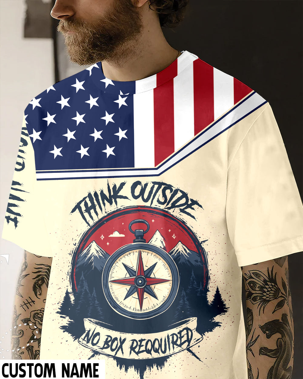 Custom Name Think Outside No Box Required All Over Print Shirt