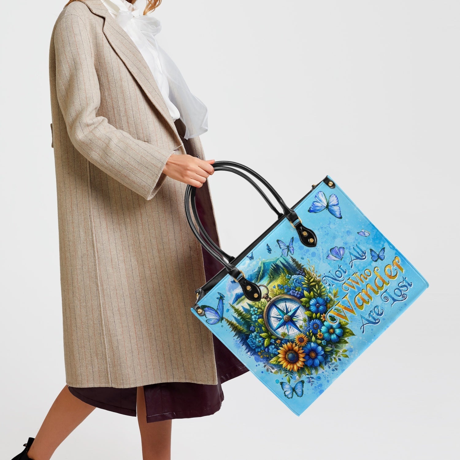 Bigcrowns NOT ALL WHO WANDER ARE LOST LEATHER HANDBAG TYTD2603241