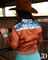 AMBER AZTEC SATIN PERFORMANCE RODEO SHIRT