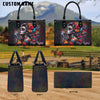 SUGAR SKULL FLOWER ART LEATHER HANDBAG