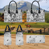 DON'T TRY TO FIGURE ME OUT SKULL LADY LEATHER HANDBAG